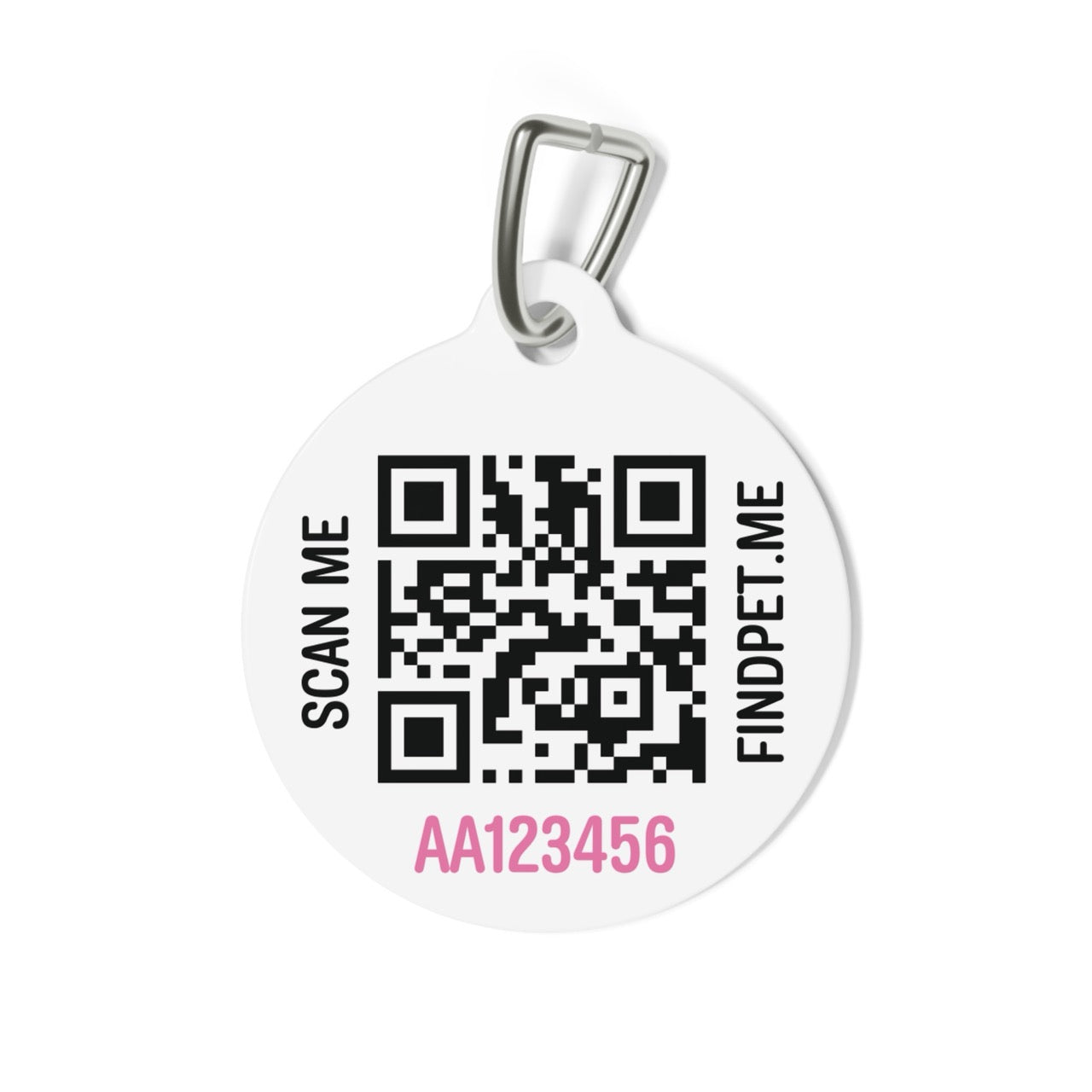 Findpet tag with QR code and pet passport (Pink)