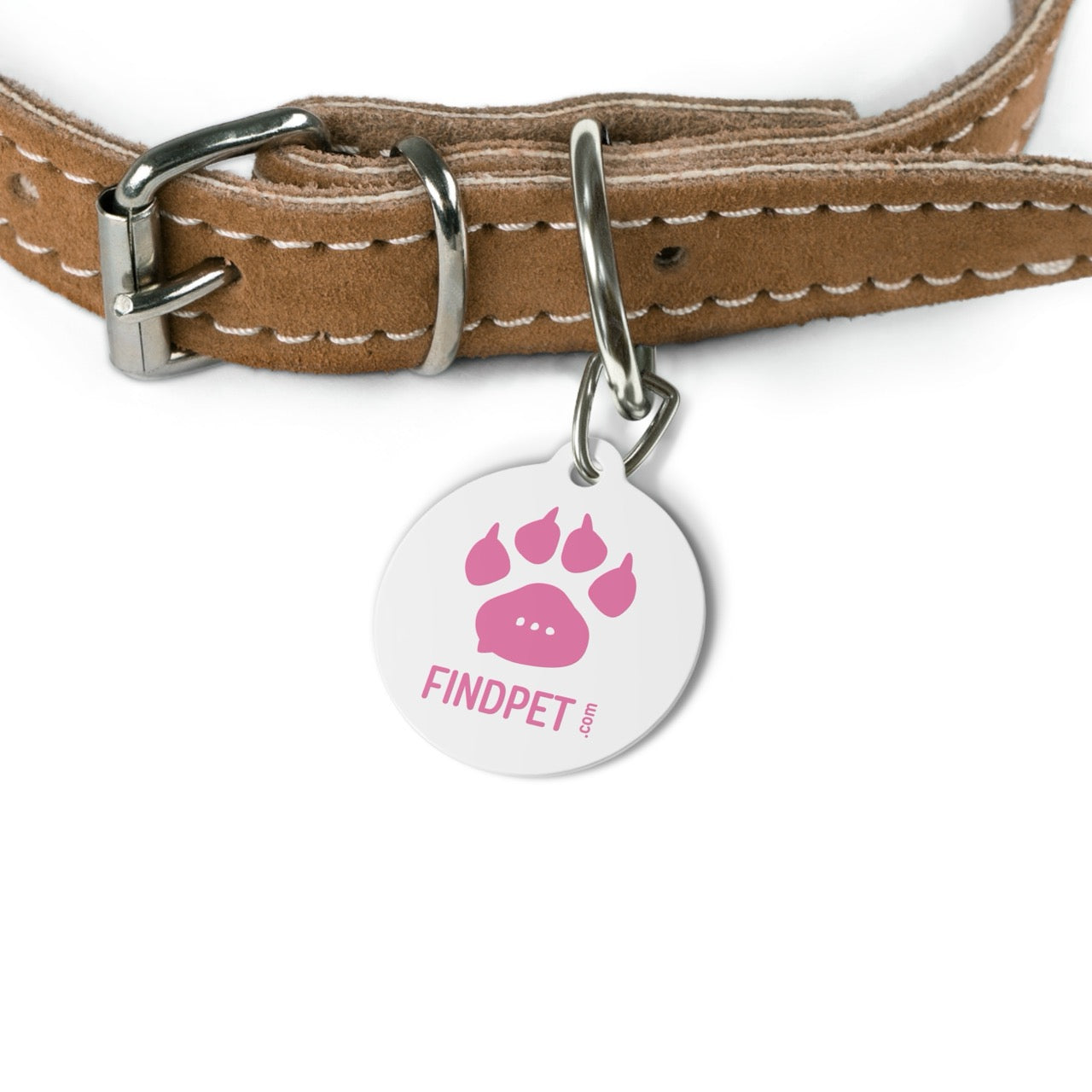 Findpet tag with QR code and pet passport (Pink)