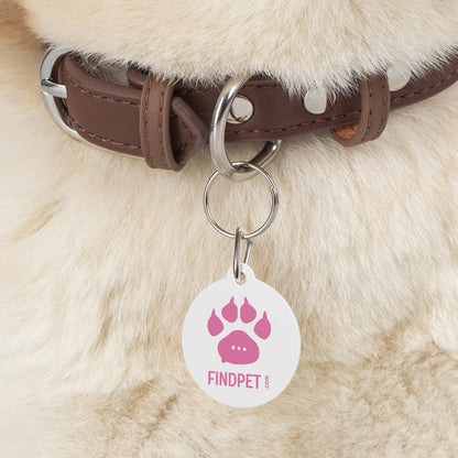 Findpet pink smart pet ID tag with digital profile access