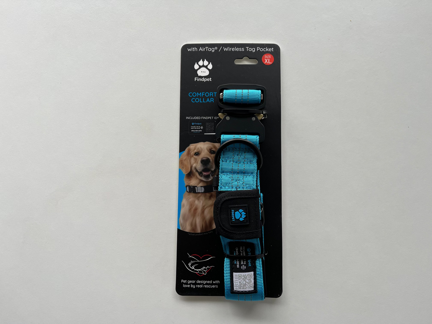 Findpet Collar With ID, Light Blue