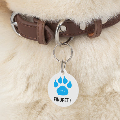 Findpet blue smart pet ID tag with digital profile access